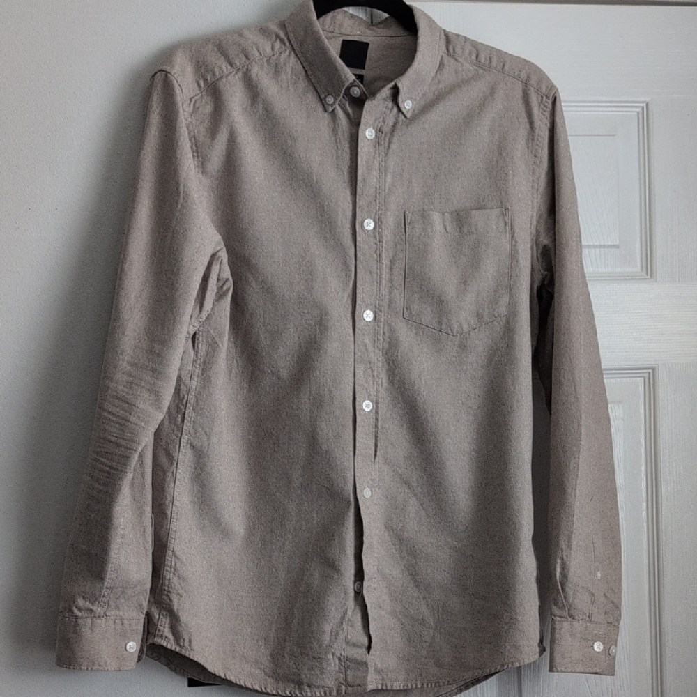 H&M Khaki Casual Button Down Shirt